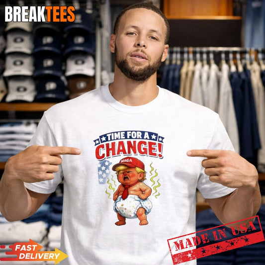 Baby Trump Series Time for a Change US Flag T-Shirt Unisex T-shirt, Sweatshirt, Hoodie, Long Sleeve Tee - T-Shirt, Sweatshirt, Hoodie