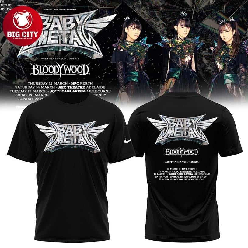 Babymetal The Other One Australia Tour 2026 Celebrating Two Sided Shirt Unisex T-shirt, Sweatshirt, Hoodie, Long Sleeve Tee - T-Shirt, Sweatshirt, Hoodie