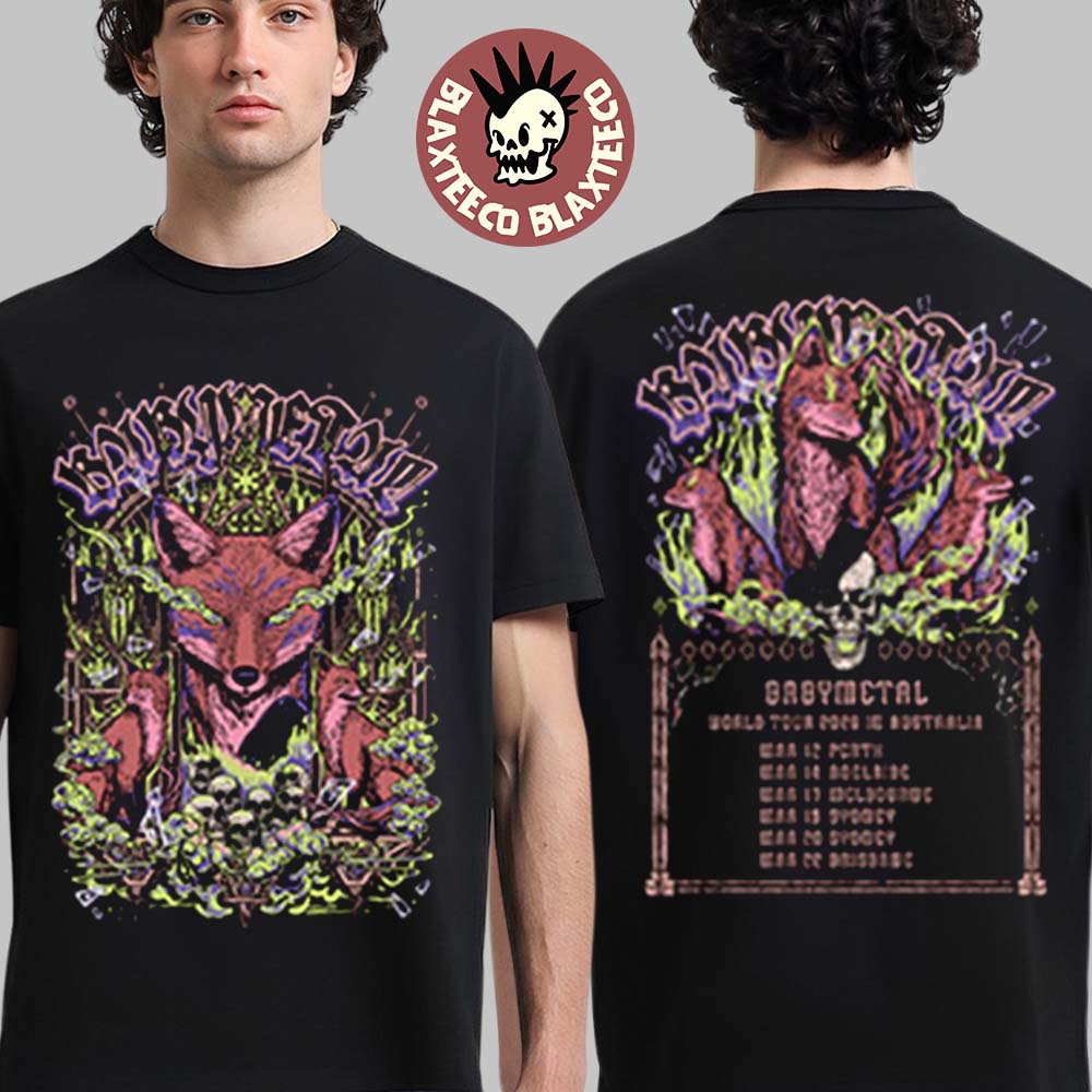 Babymetal World Tour In Australia 2026 Merch Fox Chapel T-Shirt Unisex T-shirt, Sweatshirt, Hoodie, Long Sleeve Tee - T-Shirt, Sweatshirt, Hoodie