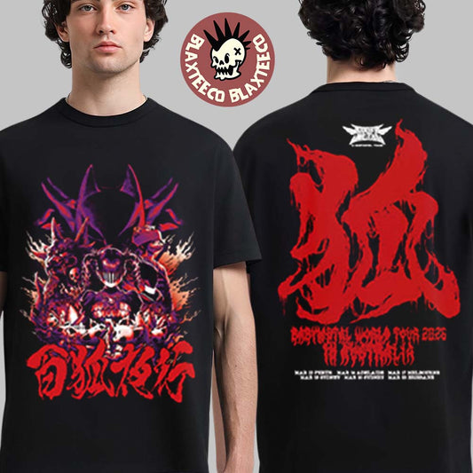 Babymetal World Tour In Australia 2026 Merch Hyakko Yako T-Shirt Unisex T-shirt, Sweatshirt, Hoodie, Long Sleeve Tee - T-Shirt, Sweatshirt, Hoodie
