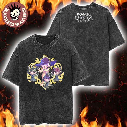 Babymetal x Resident Evil 30th Anniversary Merch The Dolls Vintage Washed Tee Unisex T-shirt, Sweatshirt, Hoodie, Long Sleeve Tee - T-Shirt, Sweatshirt, Hoodie