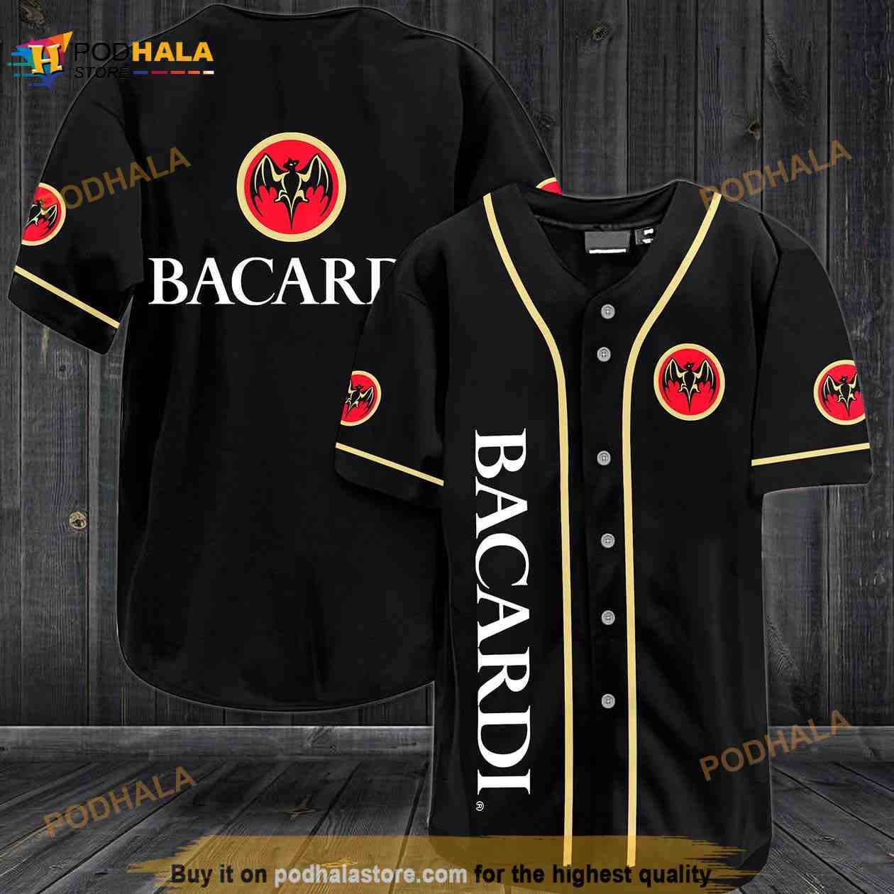 Bacardi 3D Baseball Jersey baseball jersey product view 1