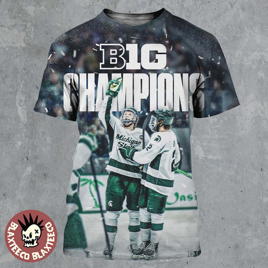 Back To Back To Back Michigan State Spartans Ice Hockey 2026 B1G Mens Hockey Regular Season Champs All Over Print Shirt - T-Shirt, Sweatshirt, Hoodie