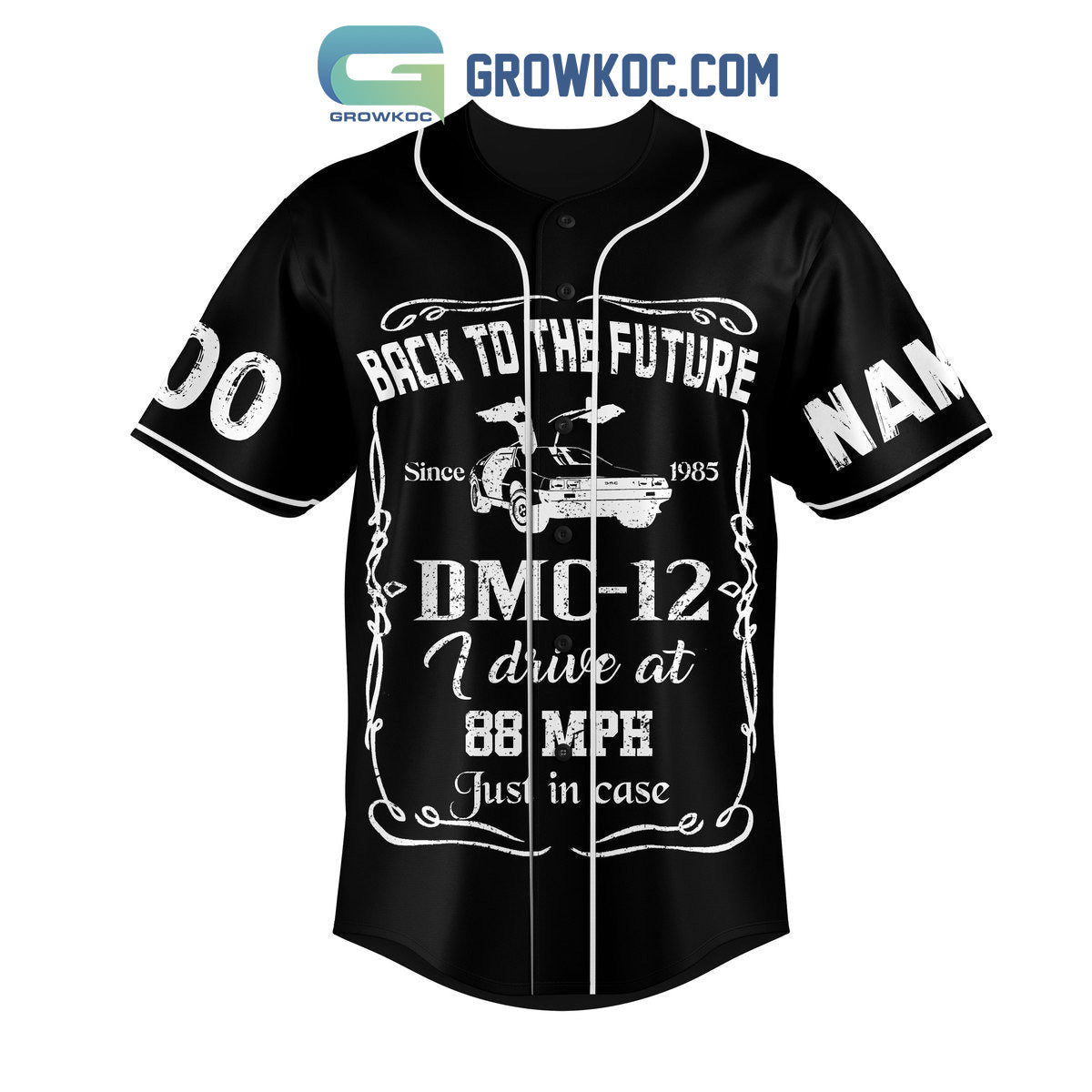 Back To The Future DMO 12 I Drive At 88 MPH Personalized Baseball Jersey baseball jersey product view 2