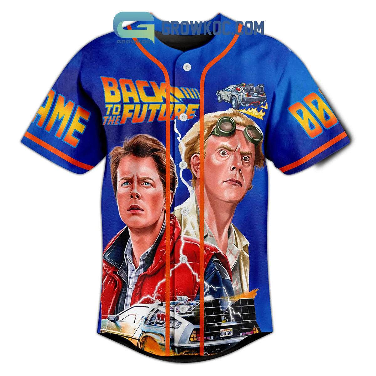 Back To The Future Personalized Baseball Jersey baseball jersey product view 3