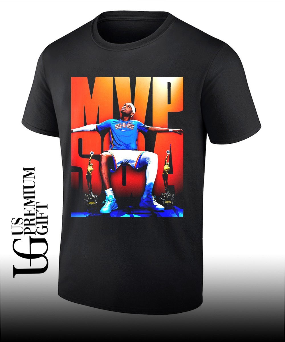 Back to Back Shai Gilgeous-Alexander is the 2026 NBA MVP poster shirt Unisex T-shirt, Sweatshirt, Hoodie, Long Sleeve Tee - T-Shirt, Sweatshirt, Hoodie