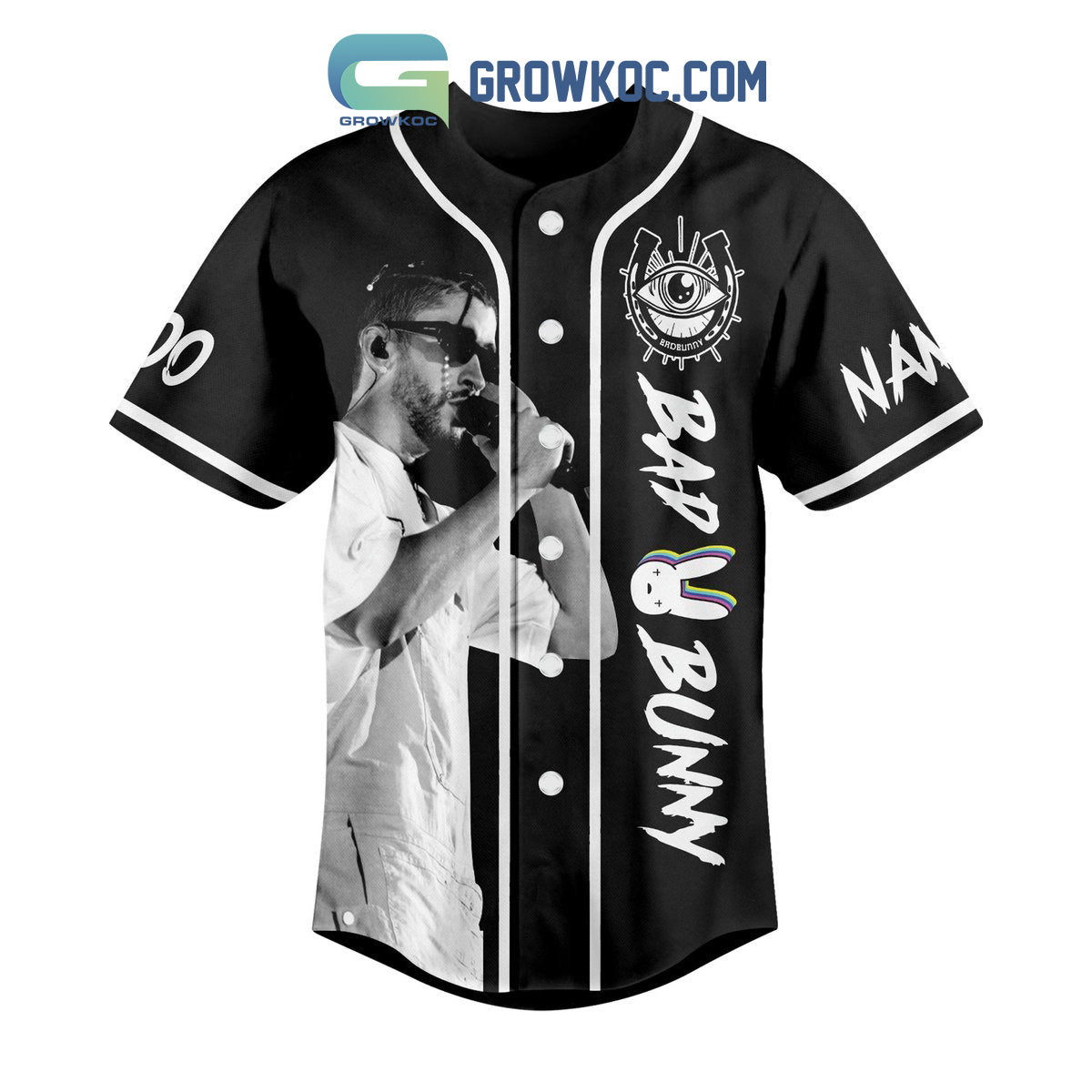 Bad Bunny Are You Ready For World Tour Love Personalized Baseball Jersey baseball jersey product view 2