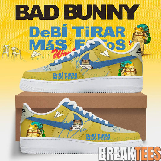 Bad Bunny DeB TiRAR MS FOToS World Tour 2026 Air Force 1 Unisex T-shirt, Sweatshirt, Hoodie, Long Sleeve Tee - T-Shirt, Sweatshirt, Hoodie