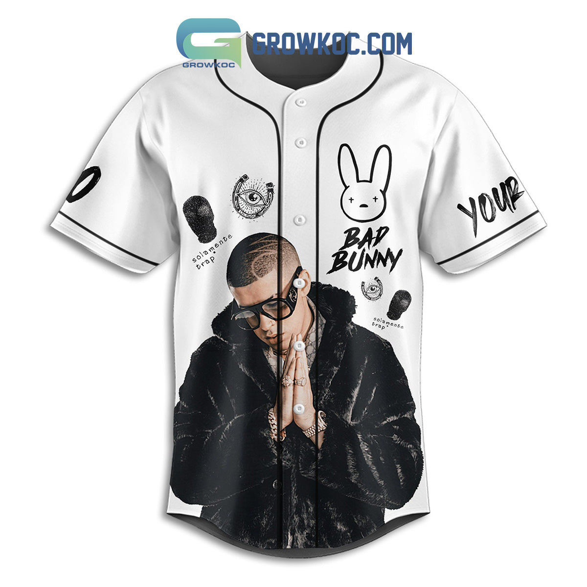 Bad Bunny Most Wanted Tour 2024 Personalized Baseball Jersey baseball jersey product view 2