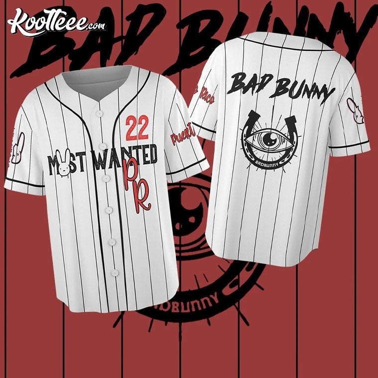 Bad Bunny Most Wanted Tour Gift For Fan Baseball Jersey baseball jersey product view 1