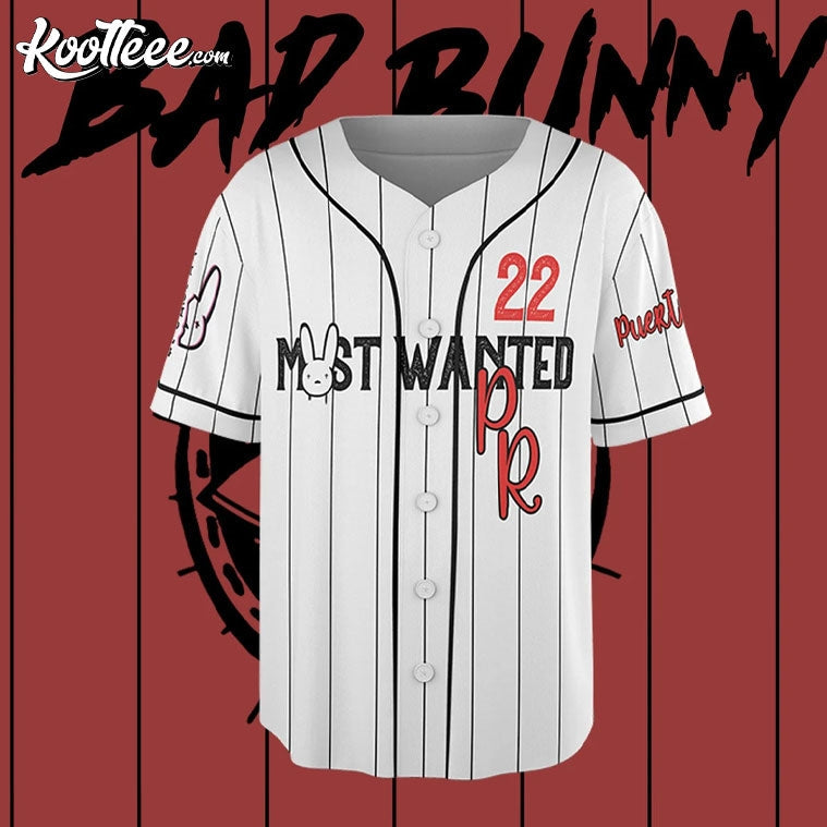 Bad Bunny Most Wanted Tour Gift For Fan Baseball Jersey baseball jersey product view 2