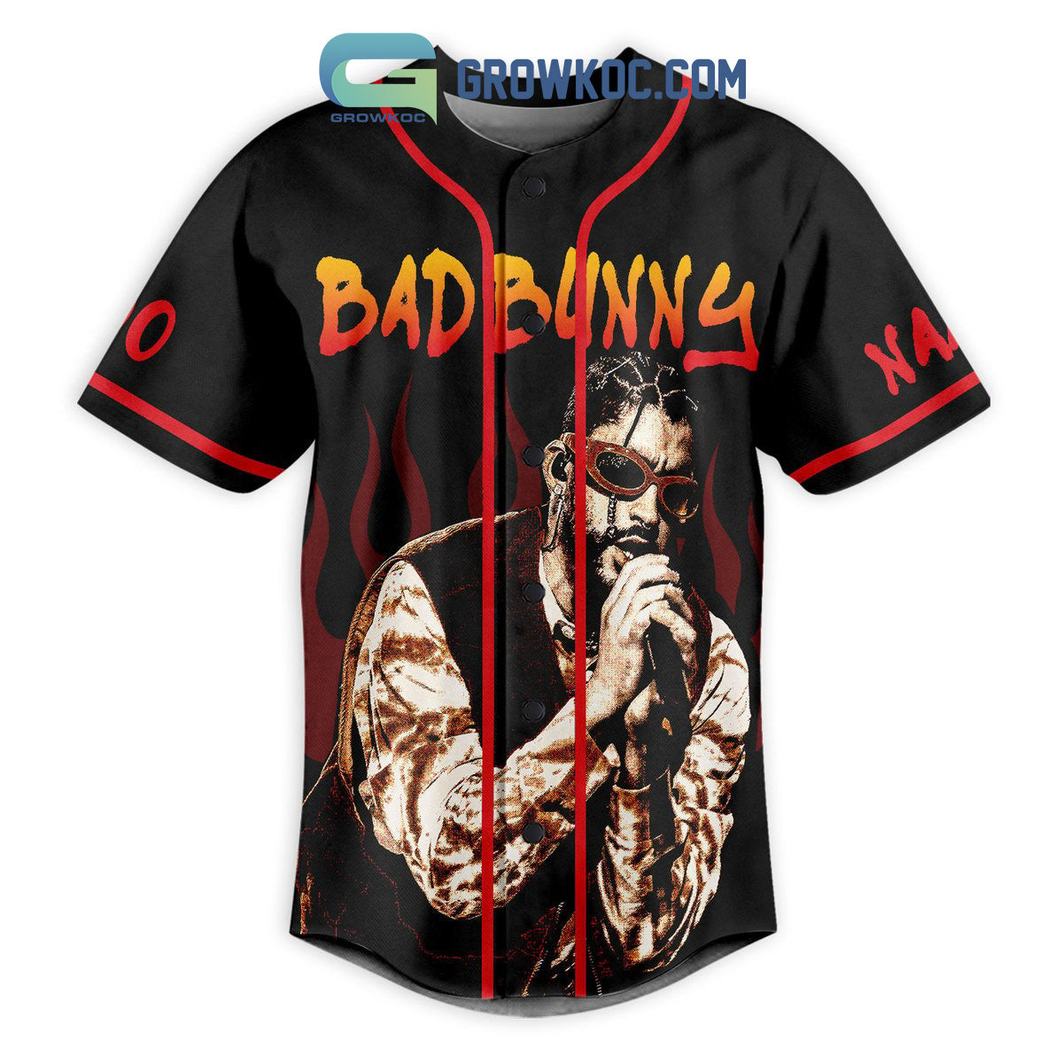 Bad Bunny Yohagolo Quemedalagana Personalized Baseball Jersey baseball jersey product view 2