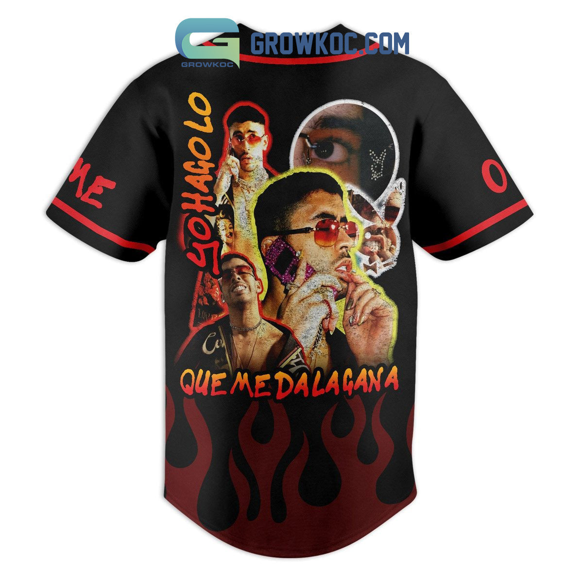 Bad Bunny Yohagolo Quemedalagana Personalized Baseball Jersey baseball jersey product view 3