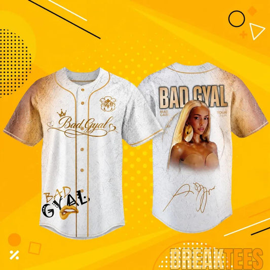 Bad Gyal Mas Cara World Tour 2026 Baseball Jersey Unisex T-shirt, Sweatshirt, Hoodie, Long Sleeve Tee - T-Shirt, Sweatshirt, Hoodie