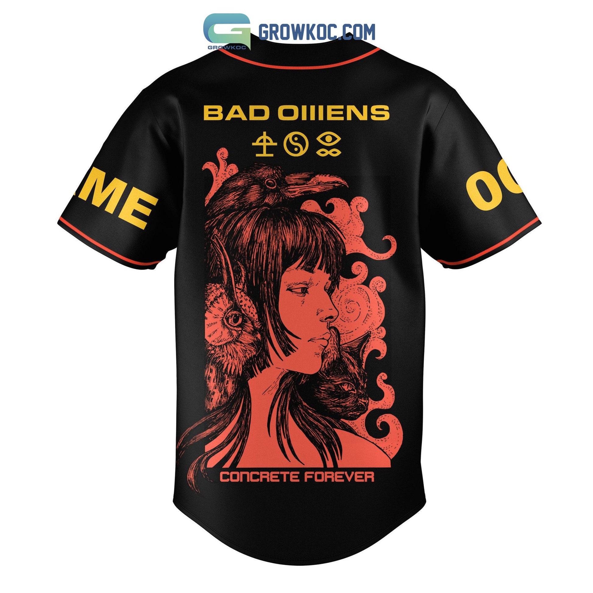 Bad Omens Concrete Forever Personalized Baseball Jersey baseball jersey product view 3