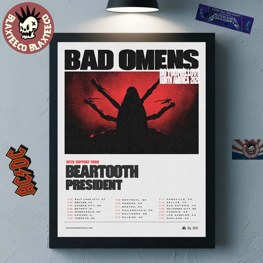 Bad Omens Do You Feel Love North America 2026 Tour City Dates Home Decor Poster Canvas Unisex T-shirt, Sweatshirt, Hoodie, Long Sleeve Tee - T-Shirt, Sweatshirt, Hoodie