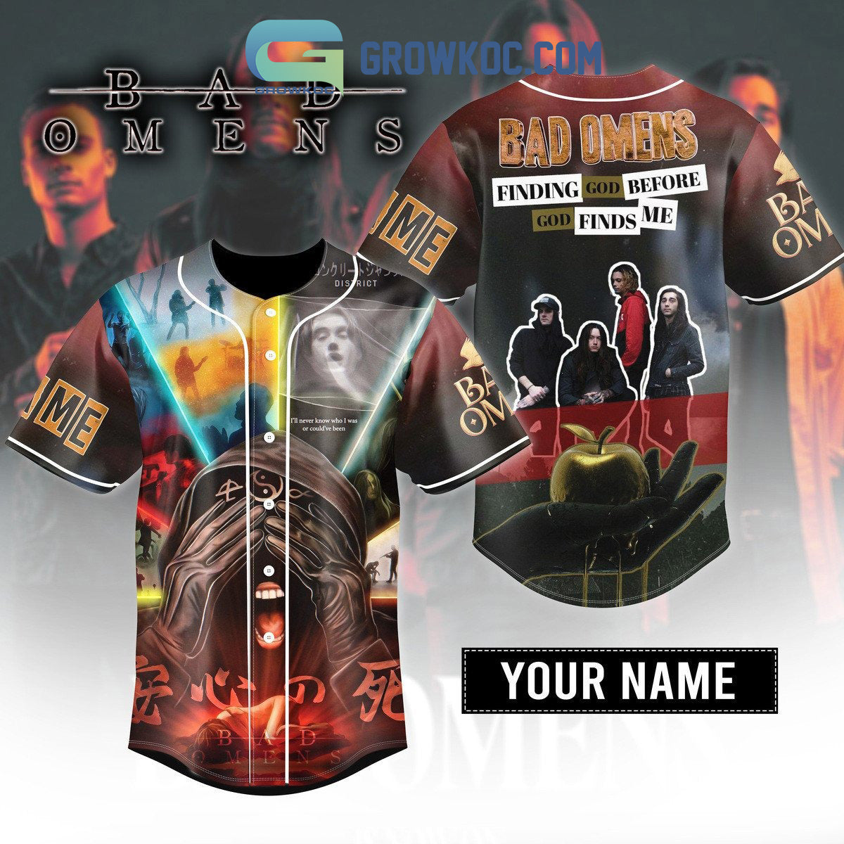Bad Omens Finding God Before God Finds Me Personalized Baseball Jersey baseball jersey product view 1