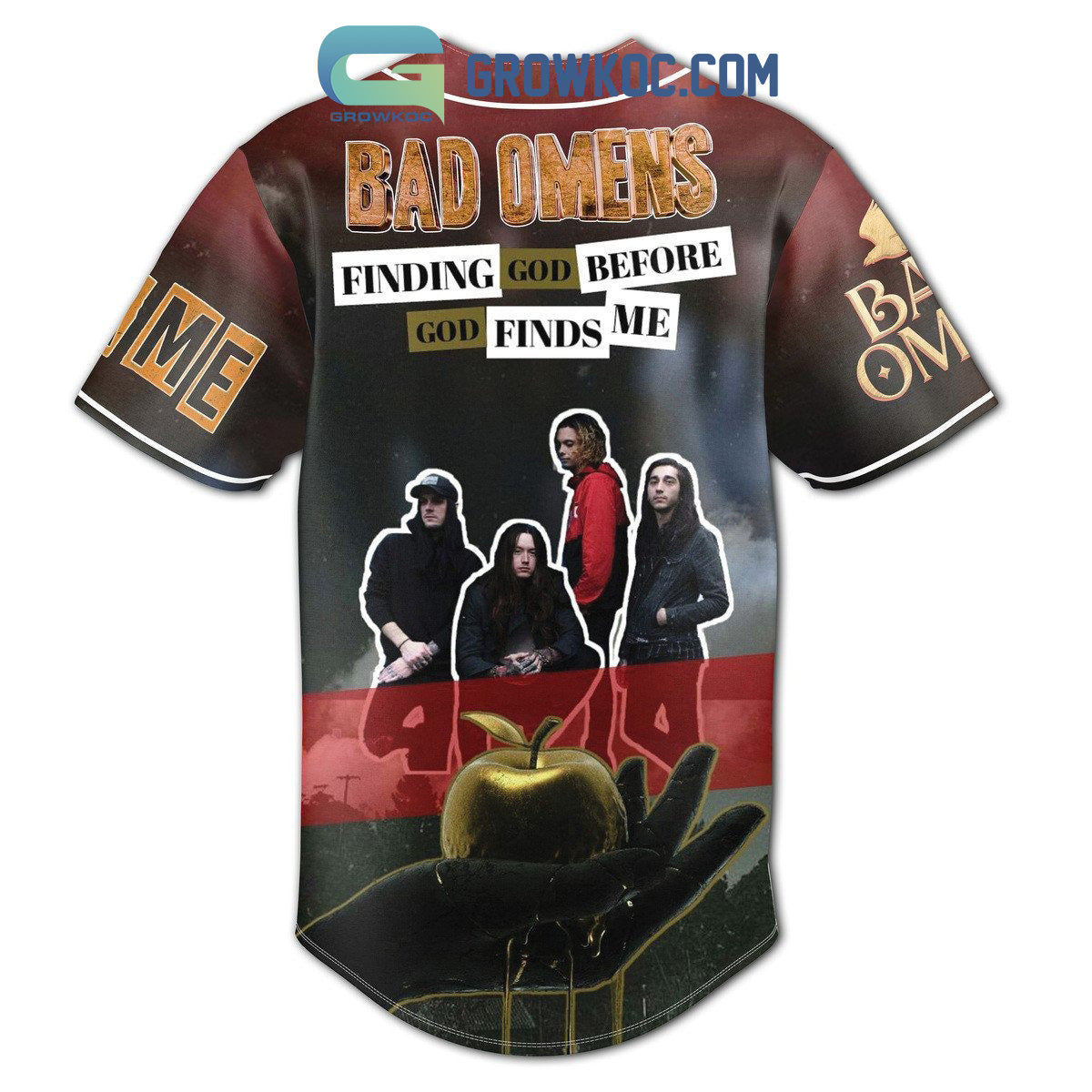 Bad Omens Finding God Before God Finds Me Personalized Baseball Jersey baseball jersey product view 3