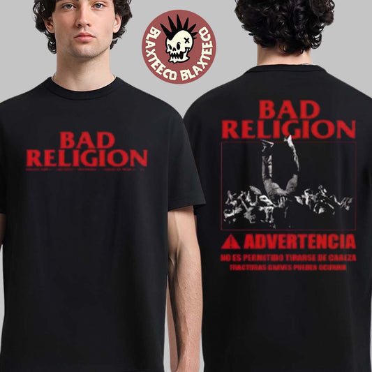 Bad Religion Latin America 2026 Tour Merch Advertencia T-Shirt Unisex T-shirt, Sweatshirt, Hoodie, Long Sleeve Tee - T-Shirt, Sweatshirt, Hoodie