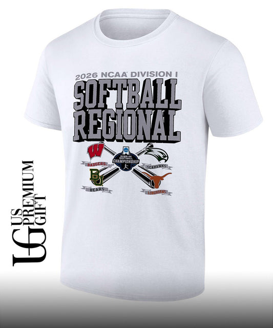 Badgers Wisconsin and Bears Baylor and UNC Wilmington Seahawks and Longhorns Texas 2026 NCAA Division I Softball Regional logo shirt - T-Shirt, Sweatshirt, Hoodie