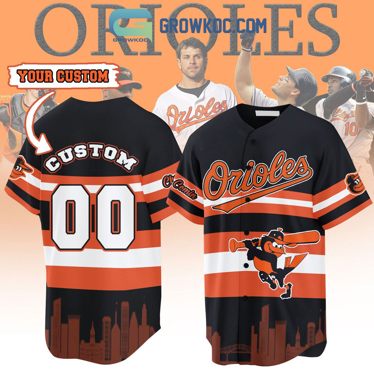 Baltimore Oriloes MLB Home Kit Personalized Baseball Jersey baseball jersey product view 1