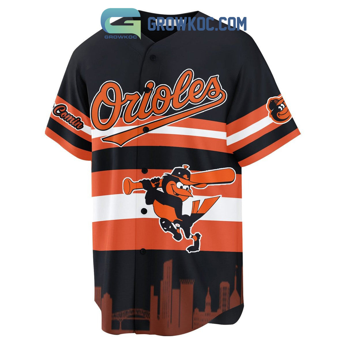 Baltimore Oriloes MLB Home Kit Personalized Baseball Jersey baseball jersey product view 2