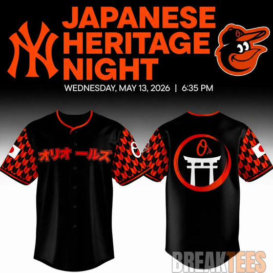 Baltimore Orioles 2026 Japanese Heritage Night Baseball Jersey Dark Unisex T-shirt, Sweatshirt, Hoodie, Long Sleeve Tee - T-Shirt, Sweatshirt, Hoodie