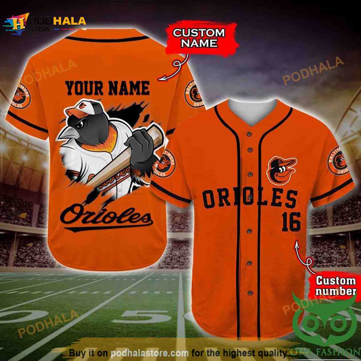 Baltimore Orioles 3D Baseball Jersey Personalized Gift, Custom Name Number baseball jersey product view 1