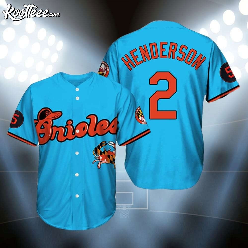 Baltimore Orioles Crab Vapor Blue Baseball Jersey baseball jersey product view 1