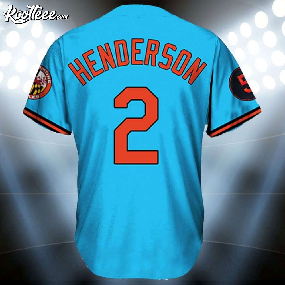 Baltimore Orioles Crab Vapor Blue Baseball Jersey baseball jersey product view 3