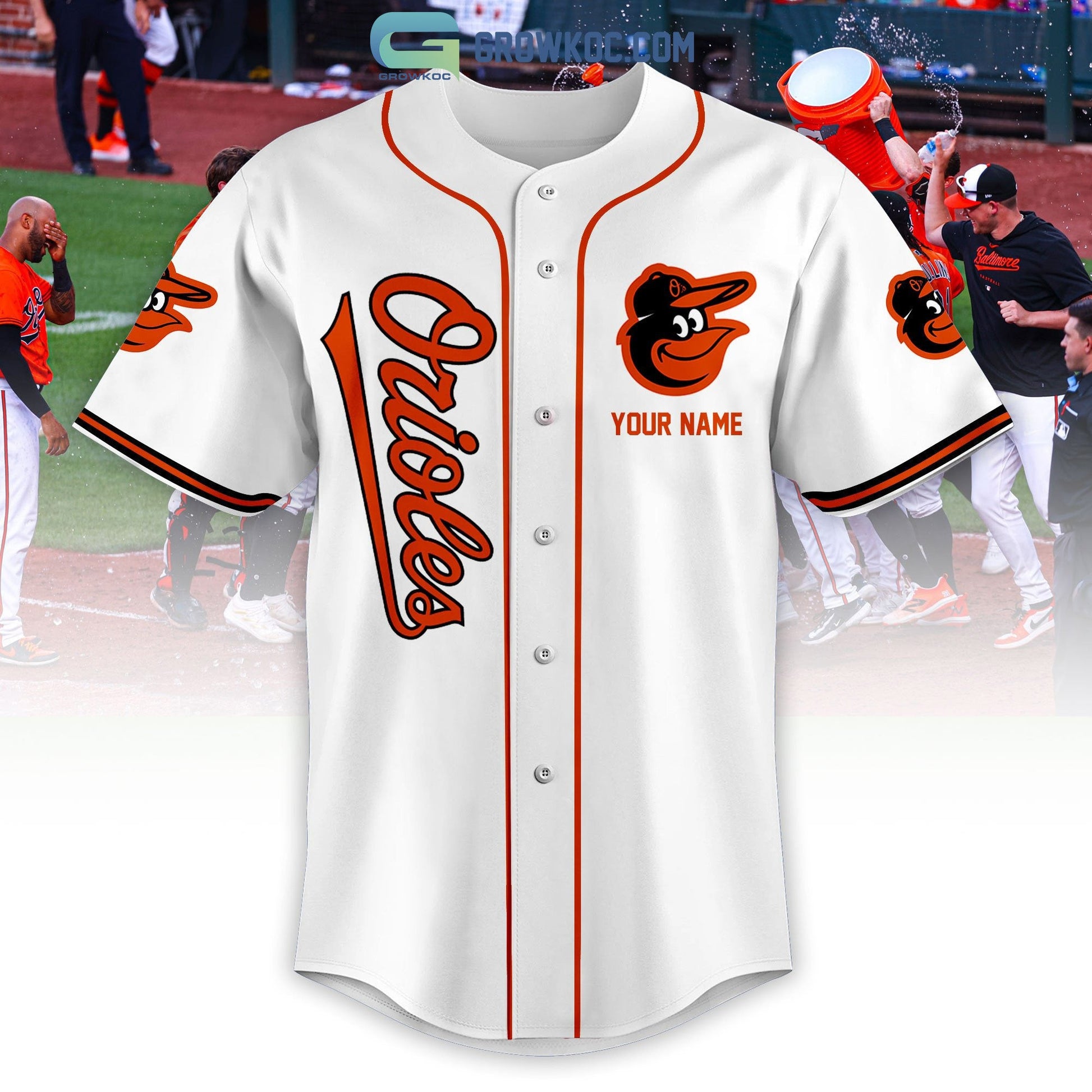 Baltimore Orioles Love Team Personalized Baseball Jersey baseball jersey product view 2