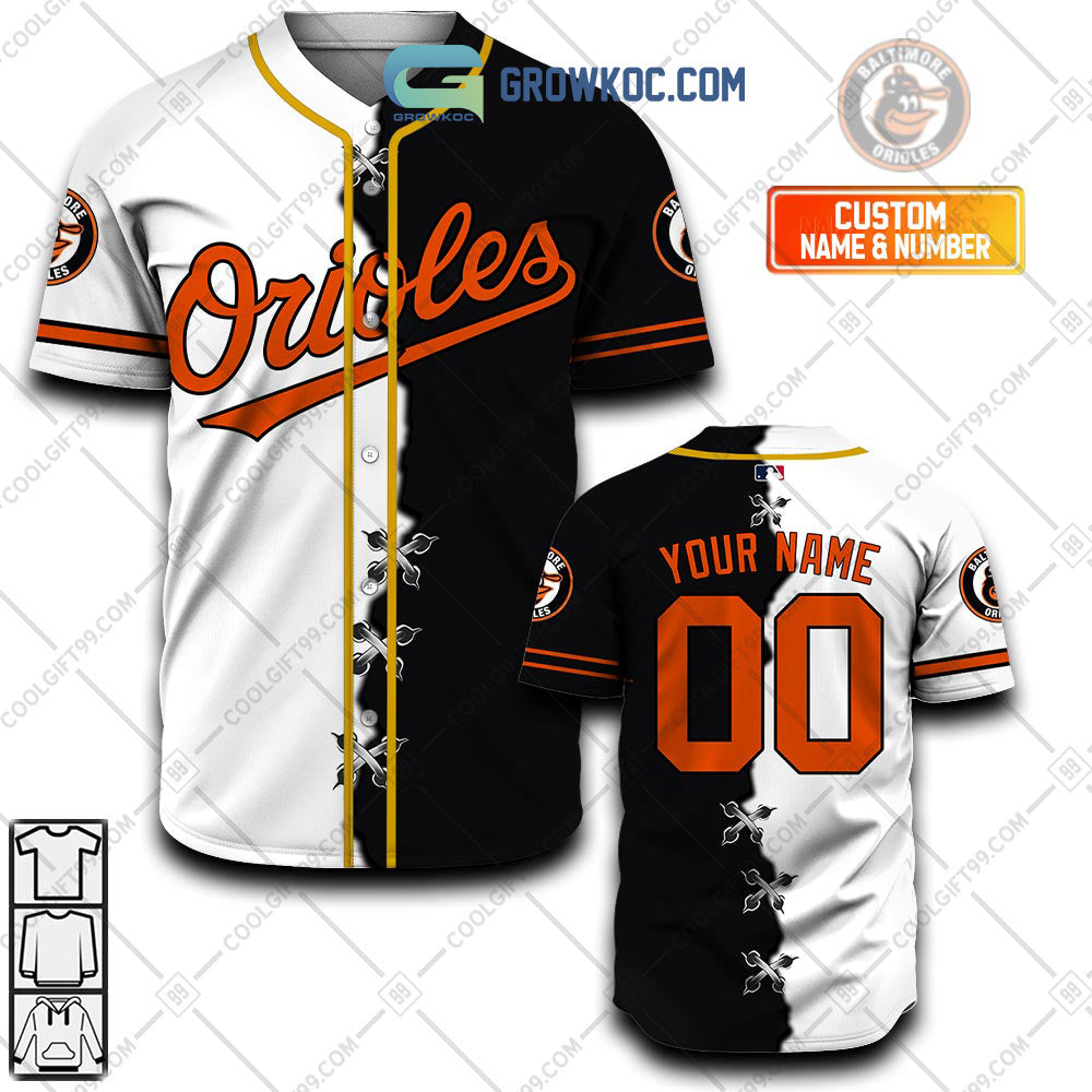 Baltimore Orioles MLB Personalized Mix Baseball Jersey baseball jersey product view 1