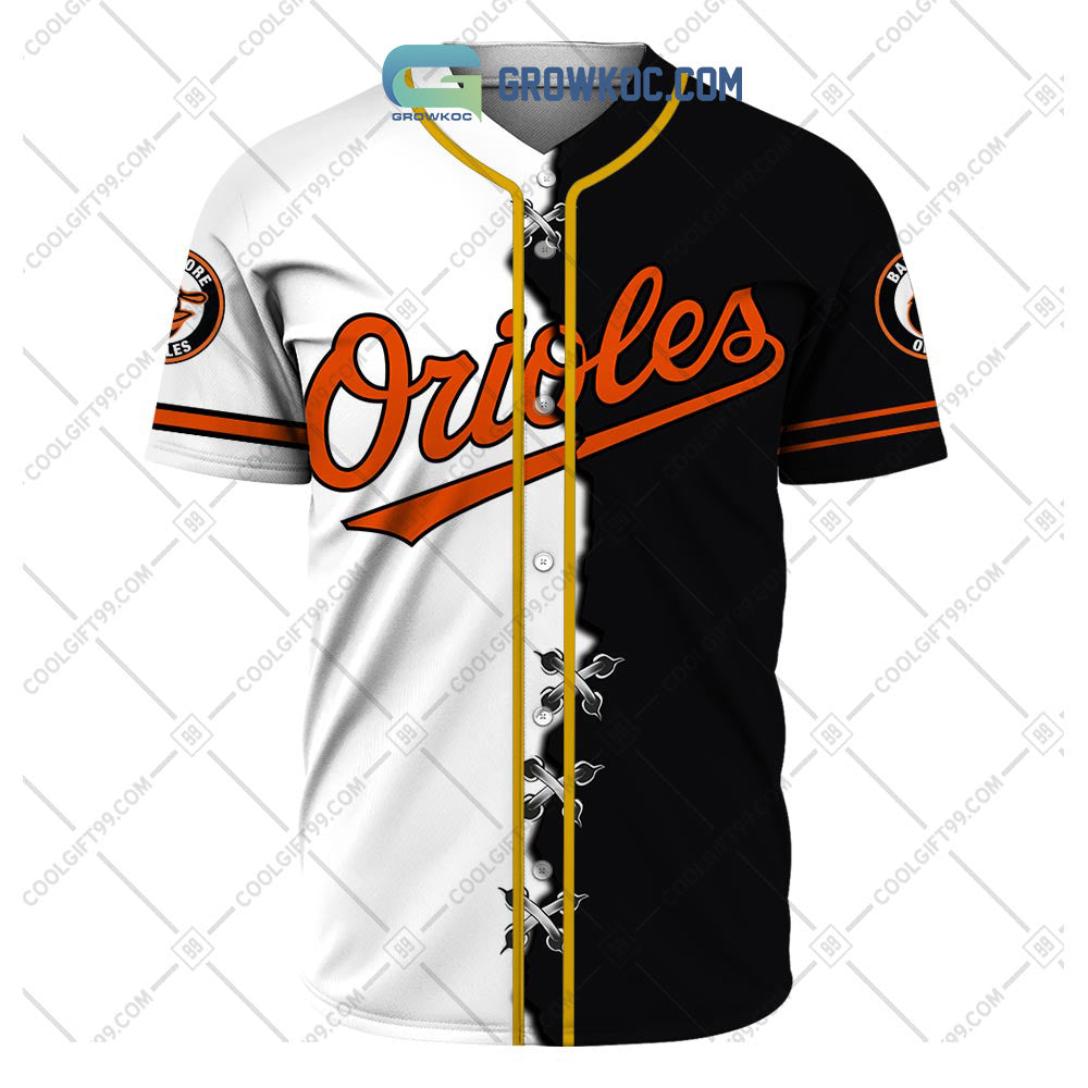 Baltimore Orioles MLB Personalized Mix Baseball Jersey baseball jersey product view 2