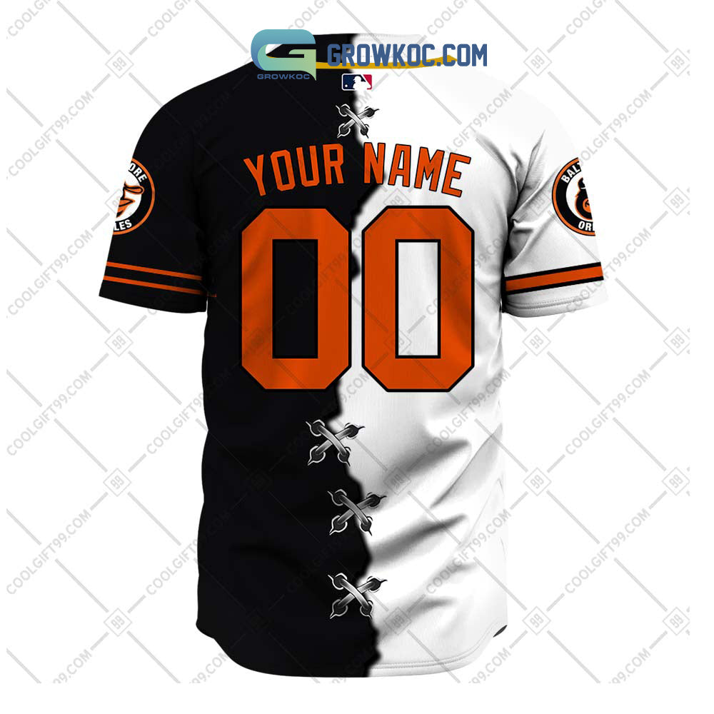 Baltimore Orioles MLB Personalized Mix Baseball Jersey baseball jersey product view 3