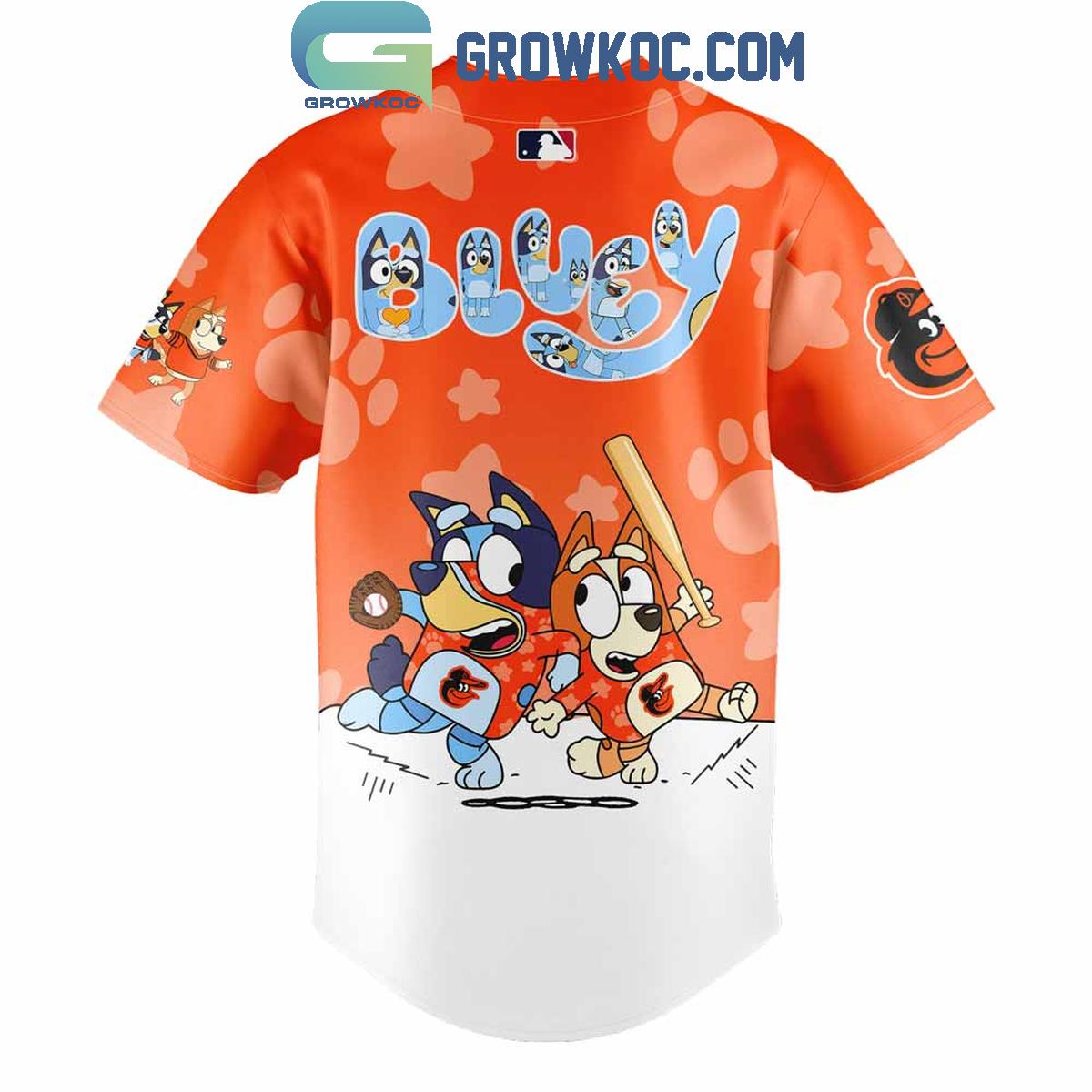 Baltimore Orioles x Bluey and Bingo Baseball Jersey baseball jersey product view 3