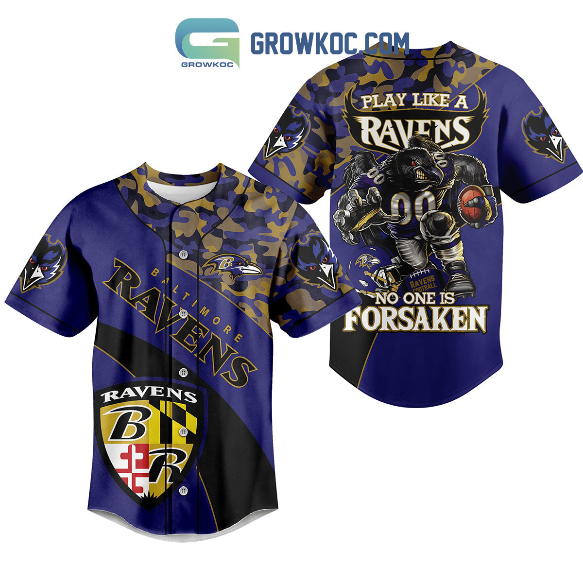 Baltimore Ravens No One Is Forsaken Baseball Jersey baseball jersey product view 1