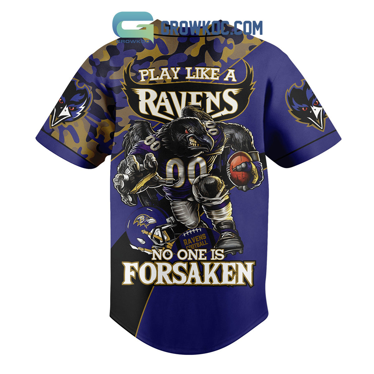 Baltimore Ravens No One Is Forsaken Baseball Jersey baseball jersey product view 2