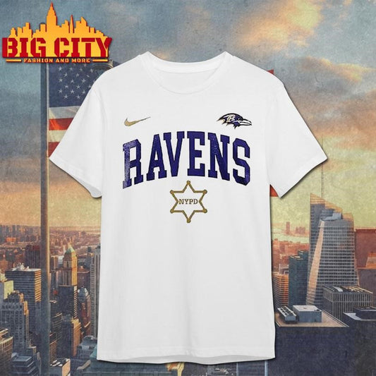 Baltimore Ravens Nypd 180th Anniversary Logo Shirt Unisex T-shirt, Sweatshirt, Hoodie, Long Sleeve Tee - T-Shirt, Sweatshirt, Hoodie