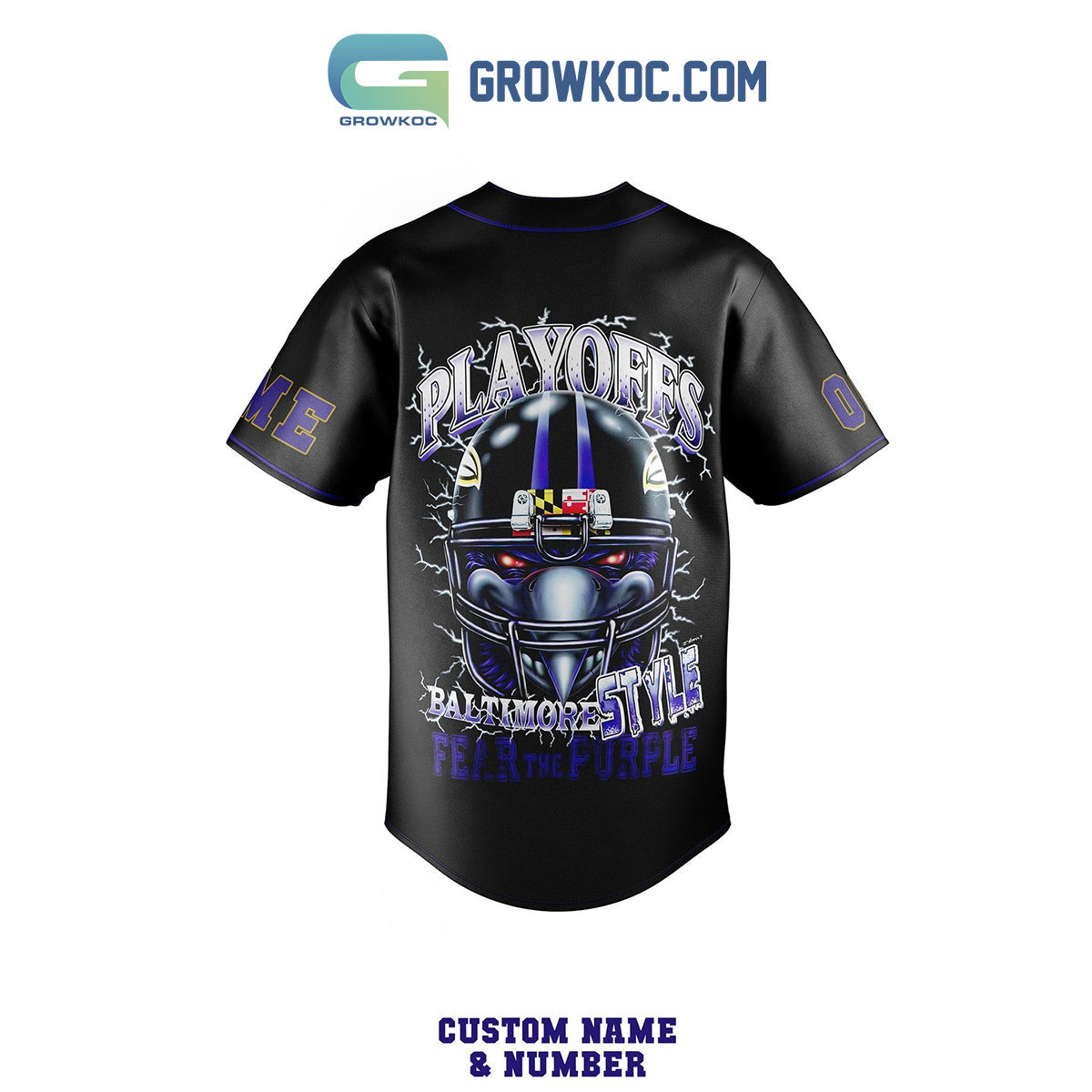 Baltimore Ravens Playoffs Baltimore Style Personalized Baseball Jersey baseball jersey product view 3