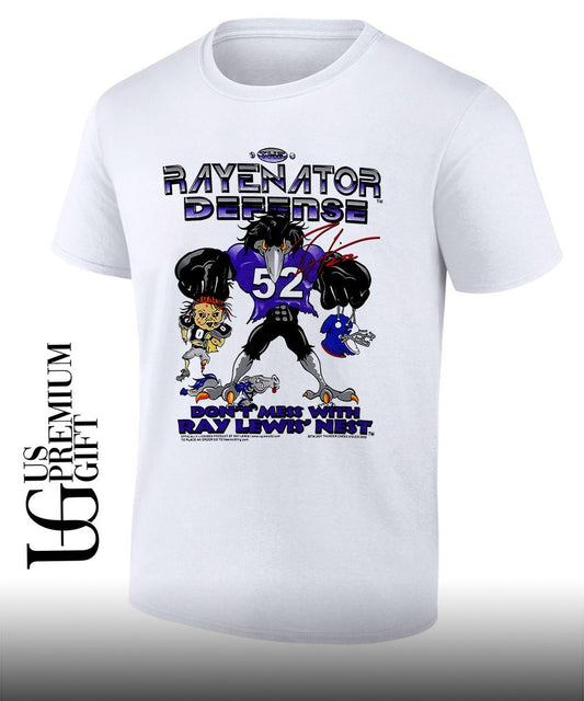 Baltimore Ravens Ray Lewis Rayenator Defense caricature signature shirt Unisex T-shirt, Sweatshirt, Hoodie, Long Sleeve Tee - T-Shirt, Sweatshirt, Hoodie