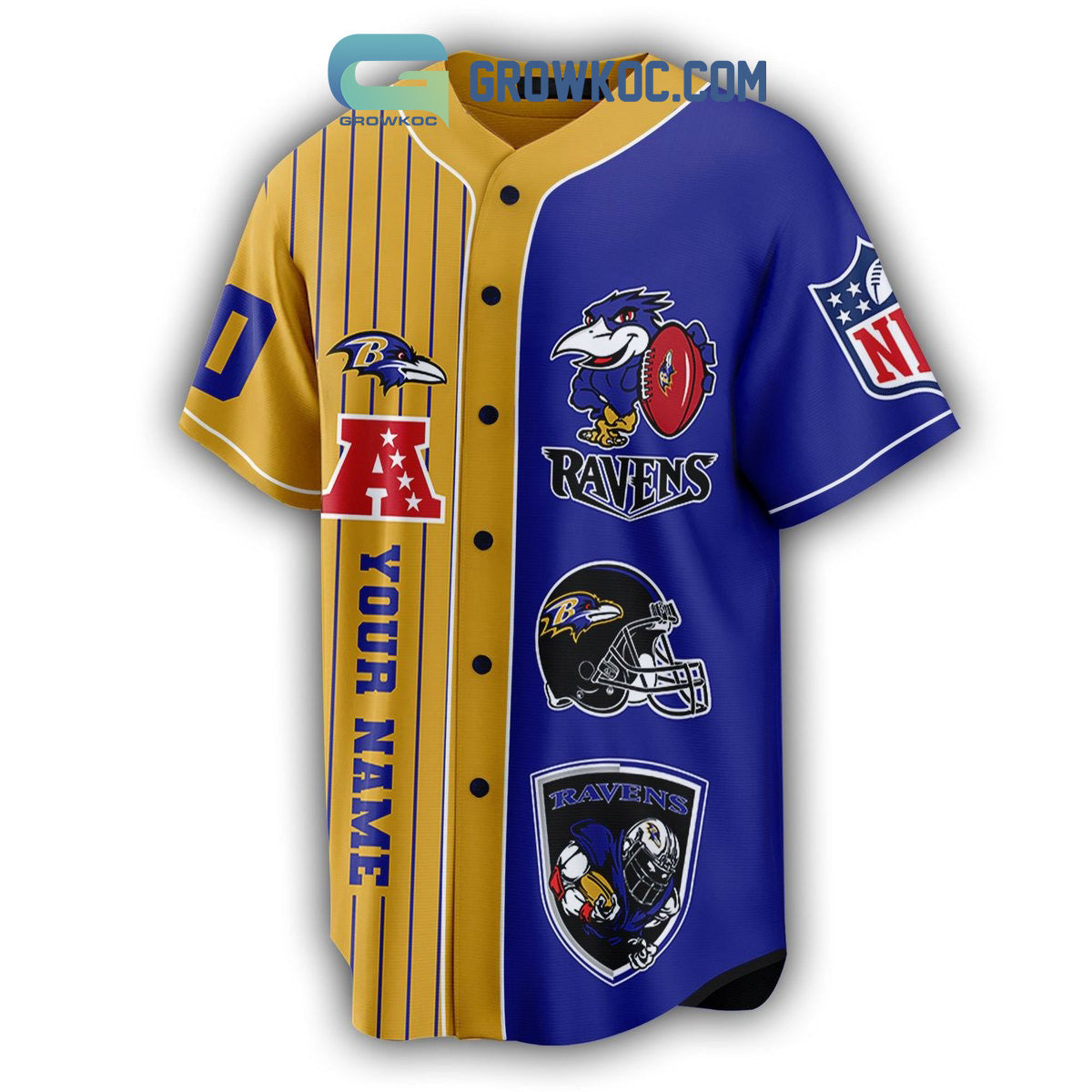 Baltimore Ravens The Champions Team Personalized Baseball Jersey baseball jersey product view 2