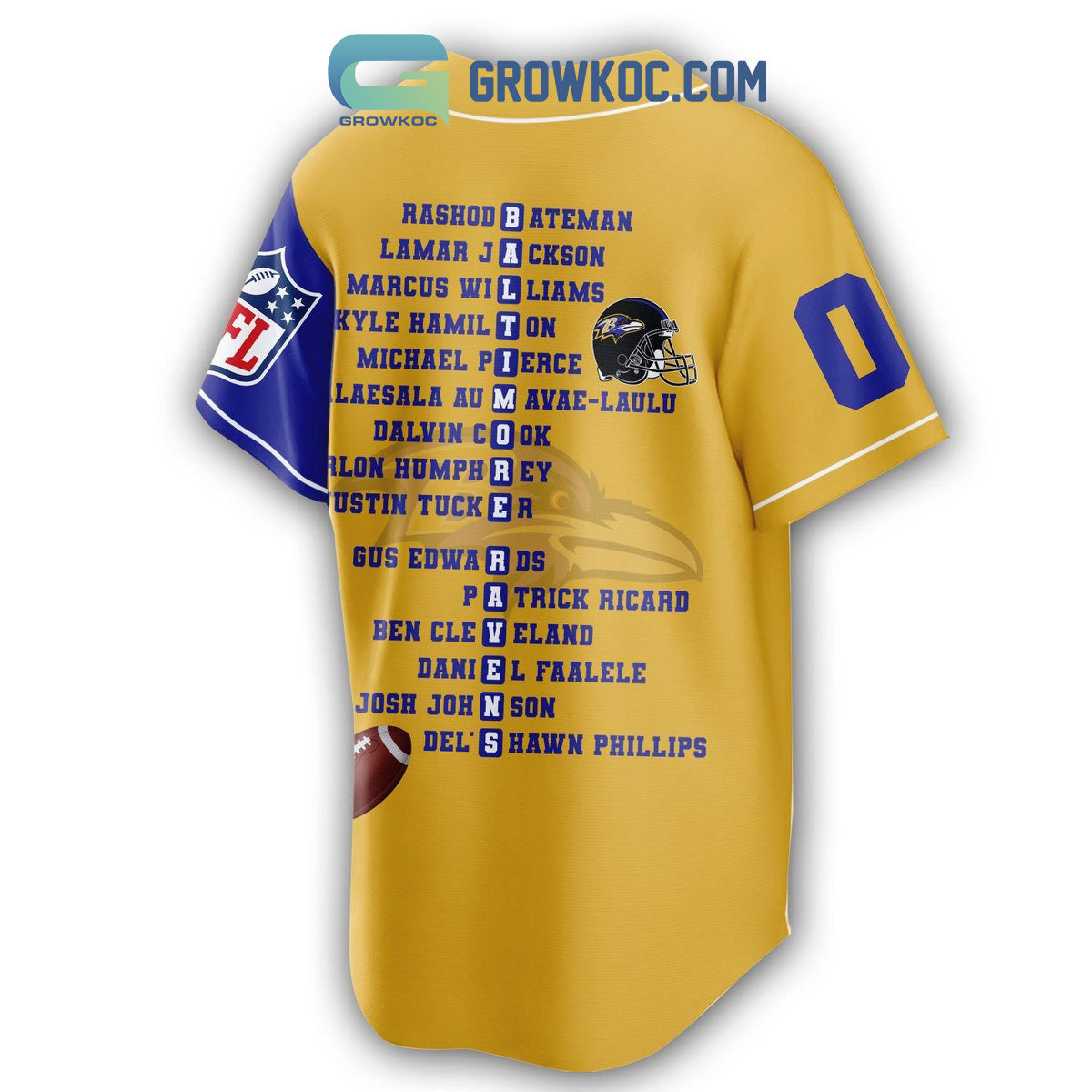 Baltimore Ravens The Champions Team Personalized Baseball Jersey baseball jersey product view 3