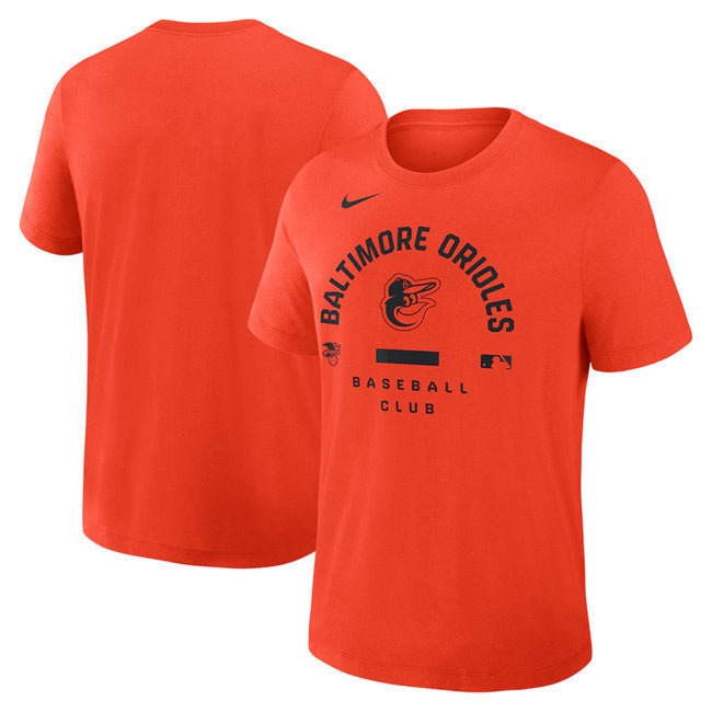 Baltimore Orioles Orange Collection Early Work Tri-Blend Dri-FIT T-Shirt Baseball Jersey baseball jersey product view 1