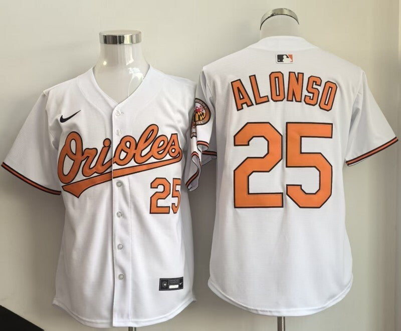 Baltimore Orioles #25 Pete Alonso Orioles White 25 Baseball Jersey baseball jersey product view 1