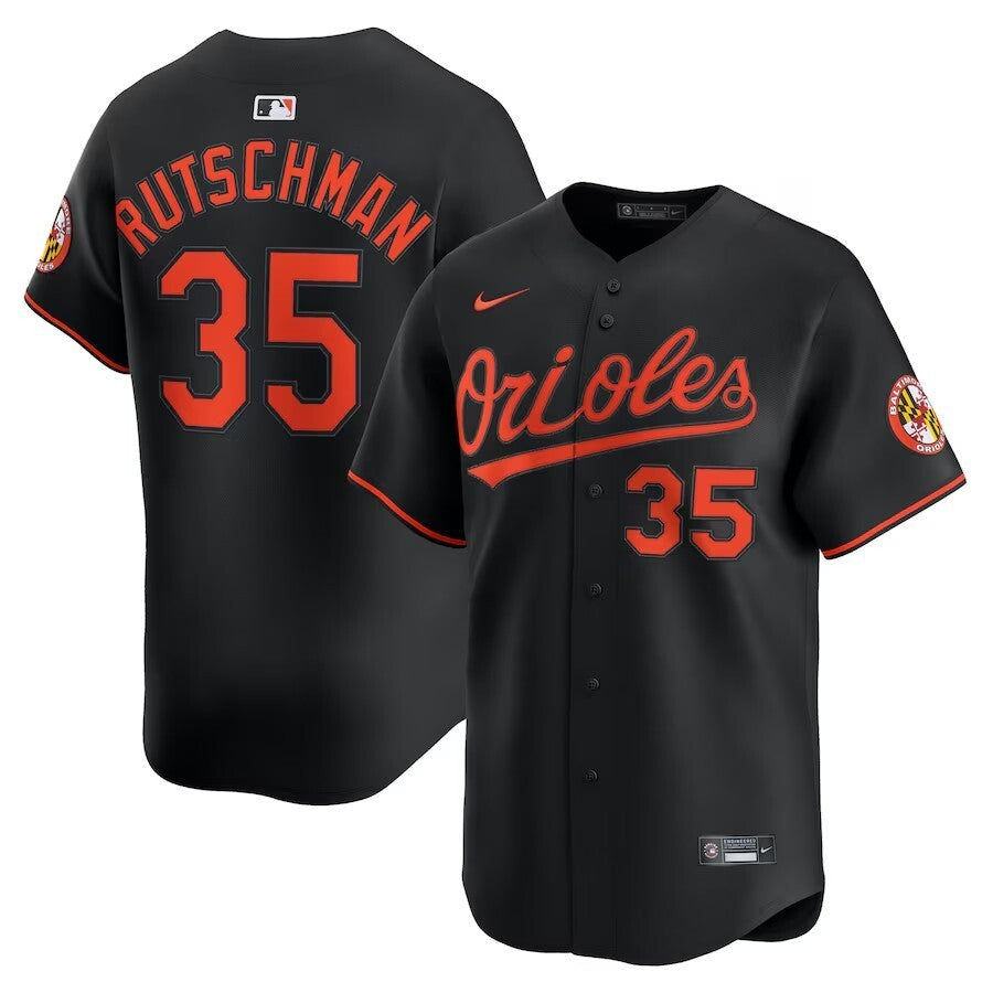 Baltimore Orioles #35 Adley Rutschman Alternate Limited Player Jersey - Black Baseball Jersey baseball jersey product view 1