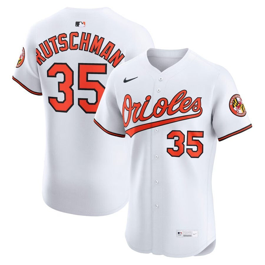 Baltimore Orioles #35 Adley Rutschman Home Elite Jersey - White Baseball Jersey baseball jersey product view 1