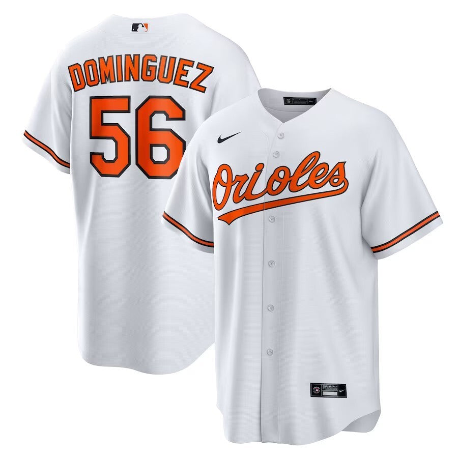 Baltimore Orioles #56 Seranthony Dominguez Home Replica Jersey - White Style 2 Baseball Jersey baseball jersey product view 1