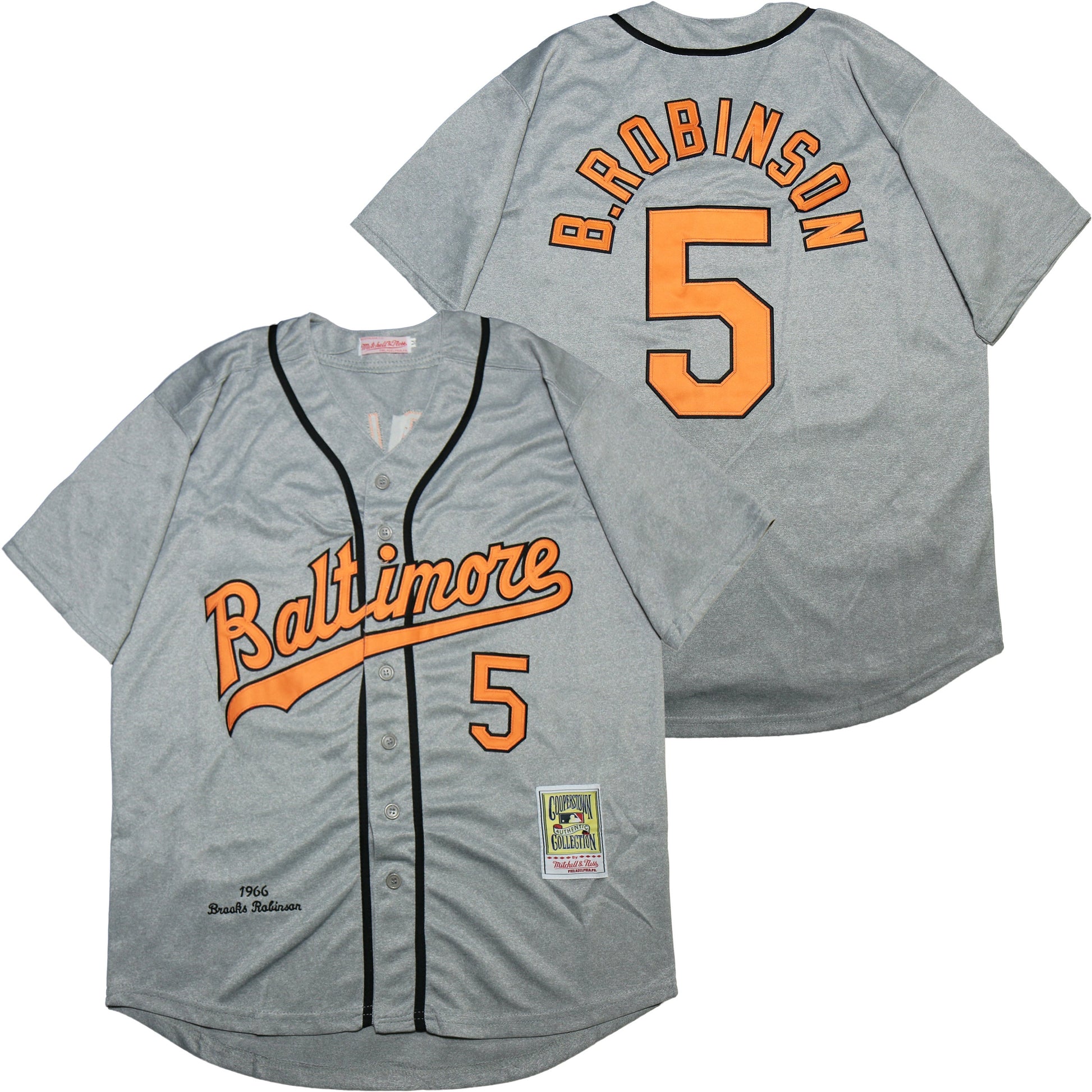 Baltimore Orioles #5 Brooks Robinson Orioles 5 Hemp Gray 1966 Retro Baseball Jersey baseball jersey product view 1