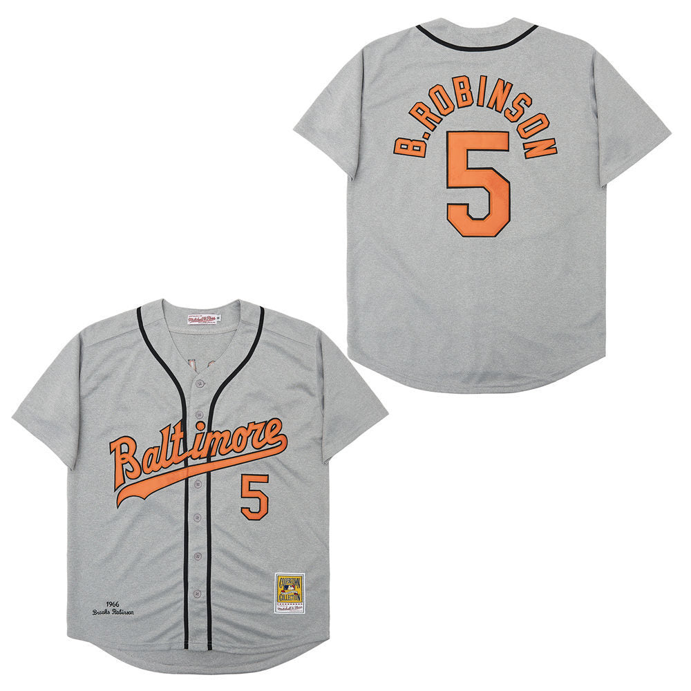 Baltimore Orioles #5 Brooks Robinson Orioles 5 Hemp Gray Retro Baseball Jersey baseball jersey product view 1