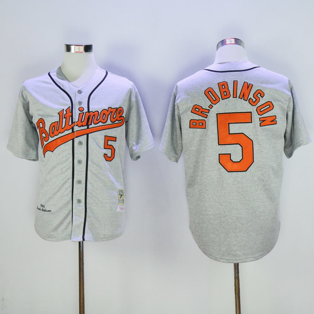 Baltimore Orioles #5 Orioles 5 Hemp Gray Retro Baseball Jersey baseball jersey product view 1